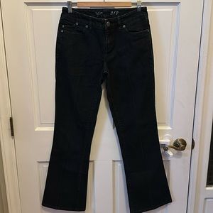 Dark blue flare jeans